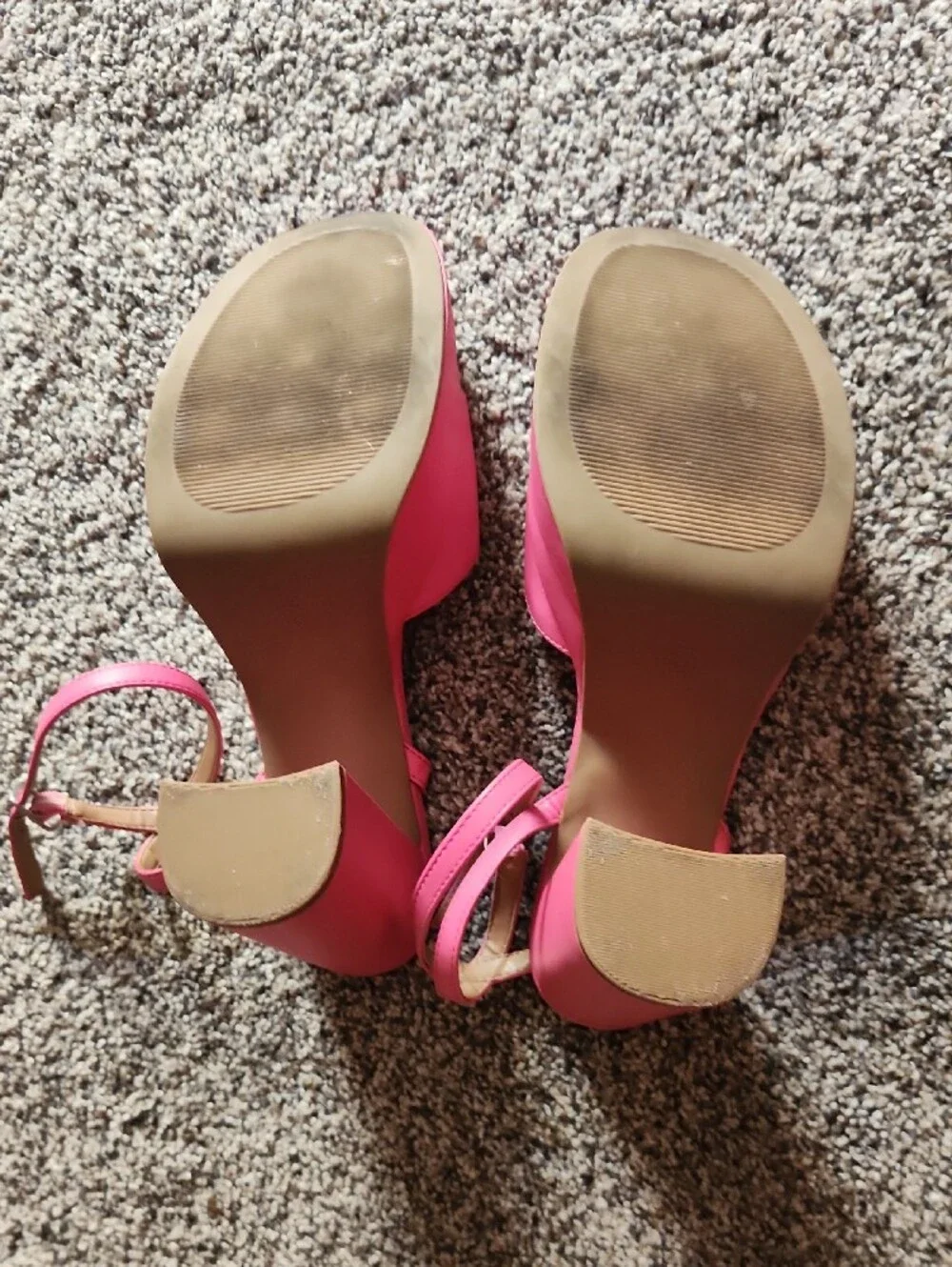 Women's Pink Platform Block Heels